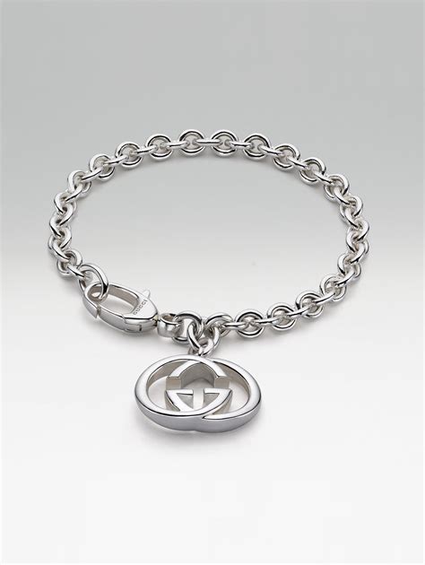 gucci bracelet with double g in silver